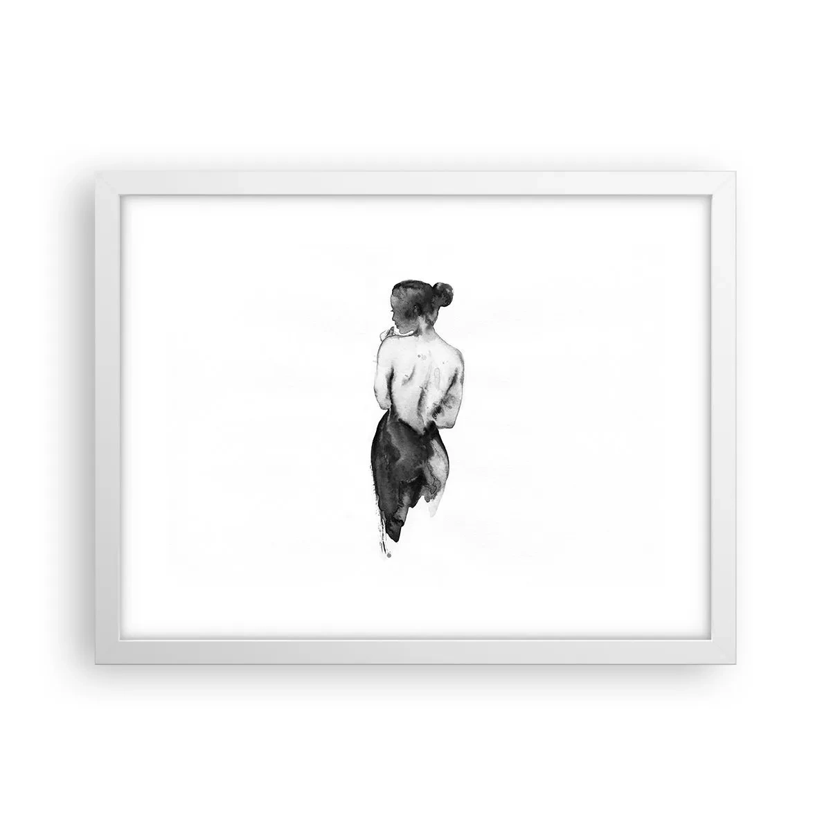 Poster in einem weißen Rahmen - Bei ihr verschwindet die Welt - 40x30 cm