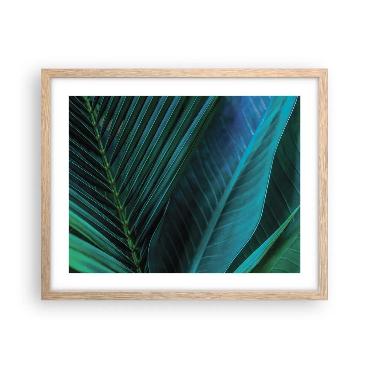 Poster in einem Rahmen aus heller Eiche - Die Anatomie des Grüns - 50x40 cm