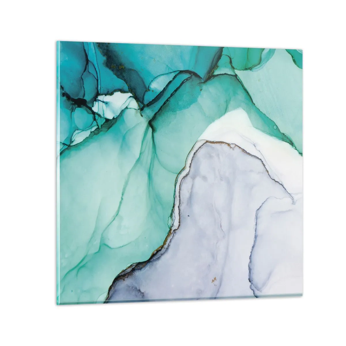 Glasbild - Bild auf glas - Eine Studie in Türkis - 40x40 cm