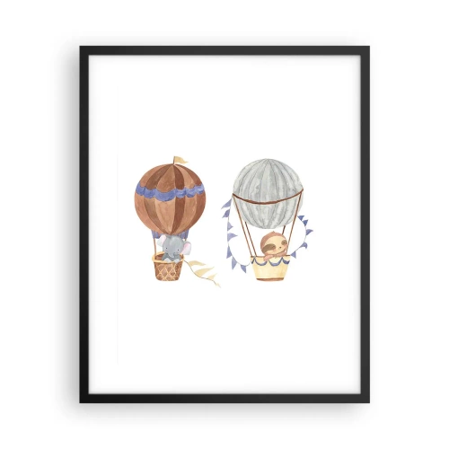 Poster in einem schwarzem Rahmen - Freunde auf Reise - 40x50 cm