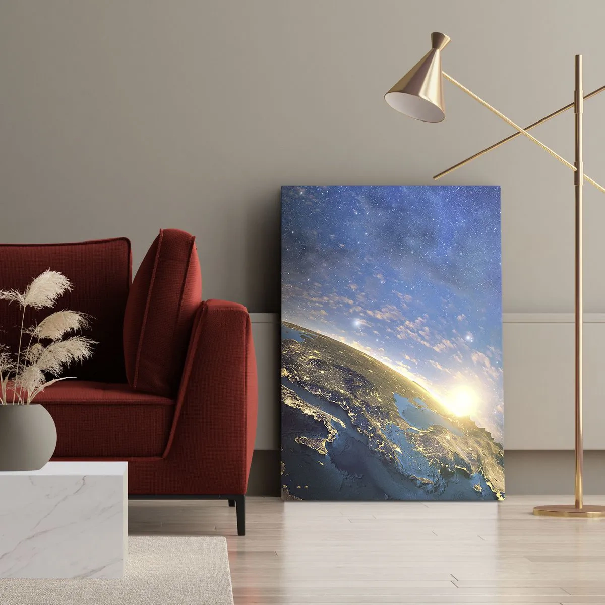 Bild auf Leinwand - Leinwandbild - Schauen wir uns aus der Ferne an - 55x100 cm