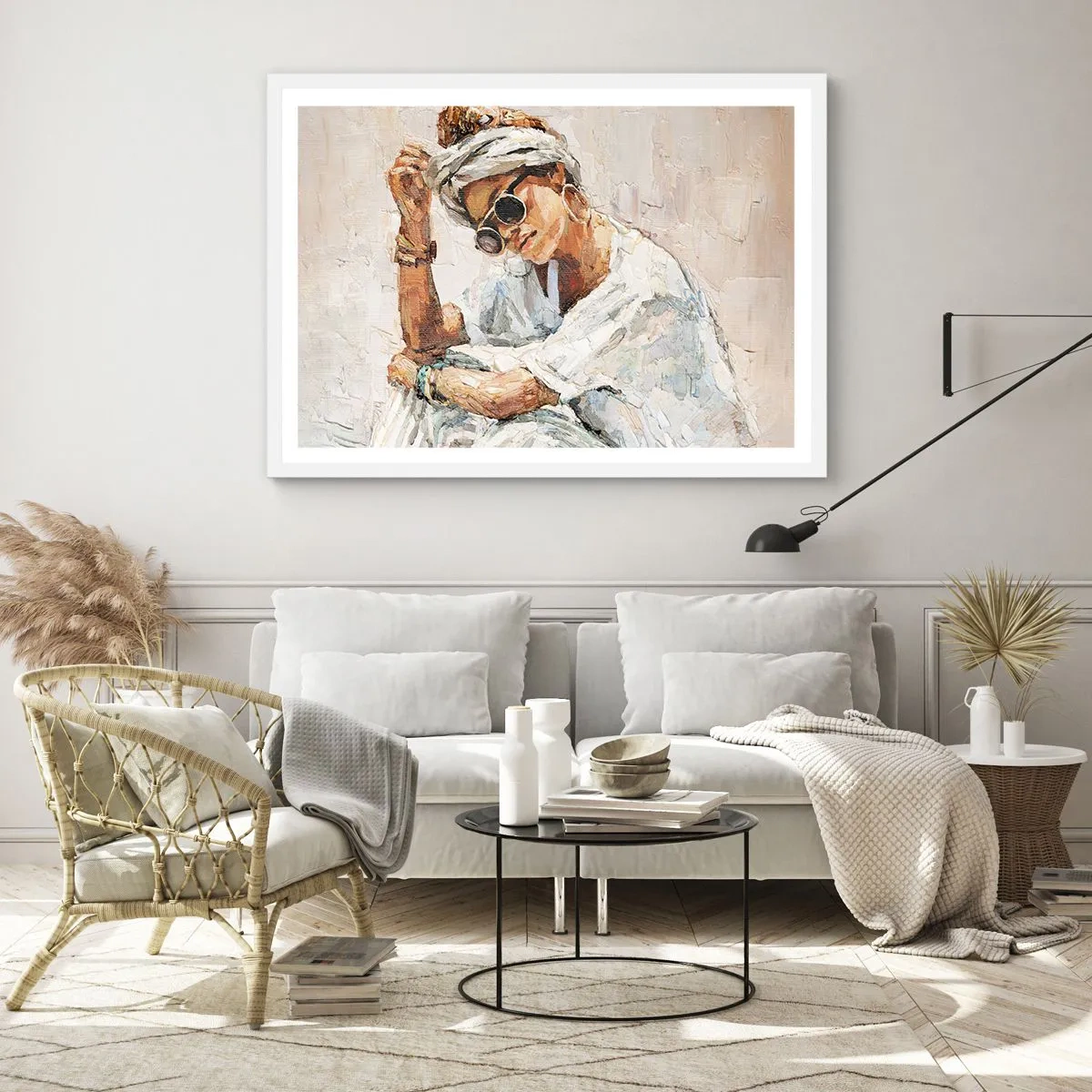 Poster in einem weißen Rahmen - Porträt in voller Sonne - 50x40 cm