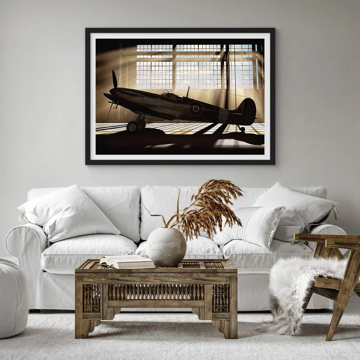 Poster in einem schwarzem Rahmen - Die Ruhe eines Kriegers - 91x61 cm