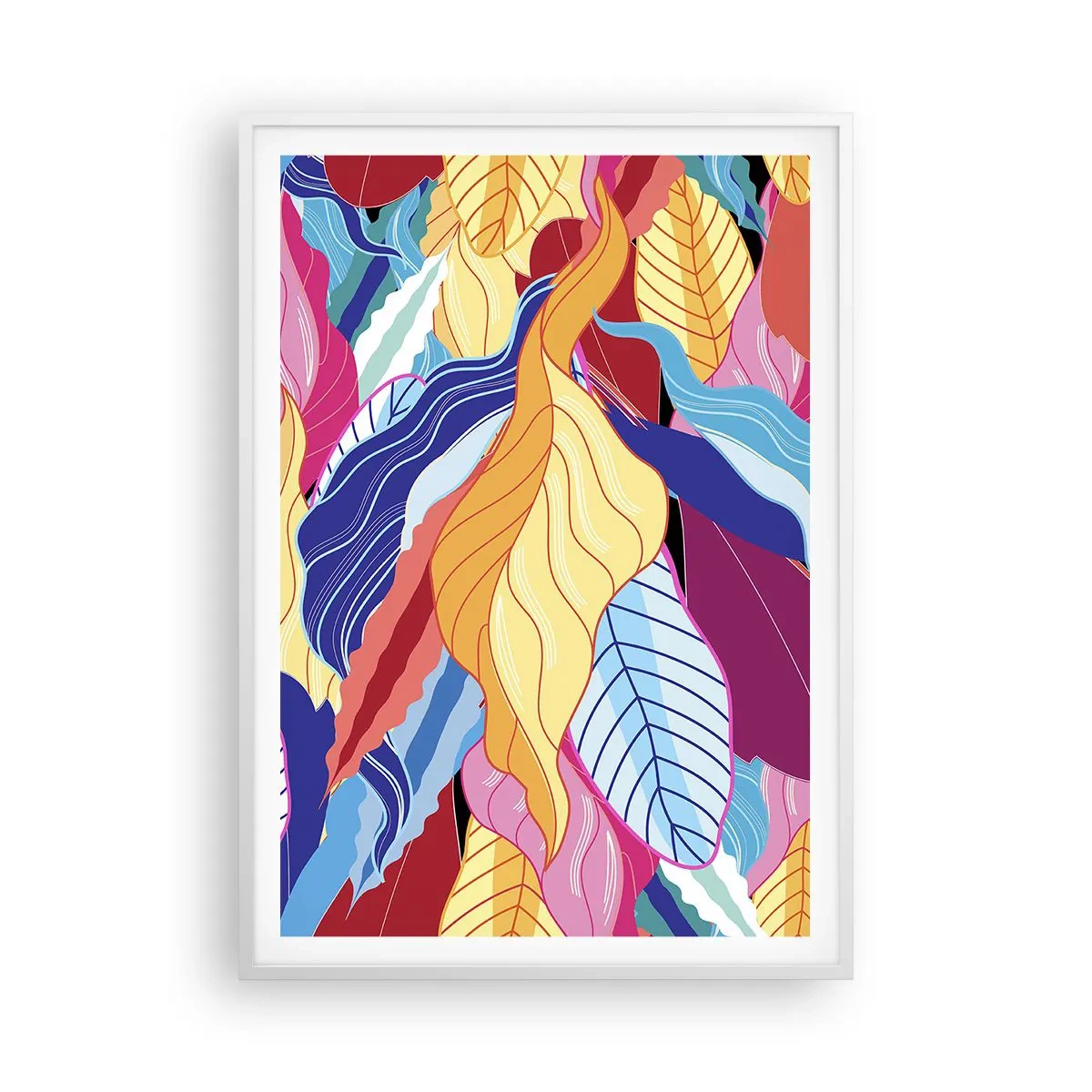 Poster in einem weißen Rahmen - Buntes Durcheinander - 70x100 cm