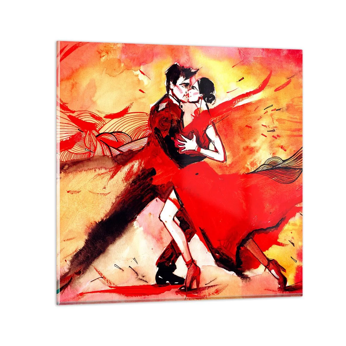 Glasbild - Bild auf glas - Der violette Rhythmus der Leidenschaft - 50x50 cm
