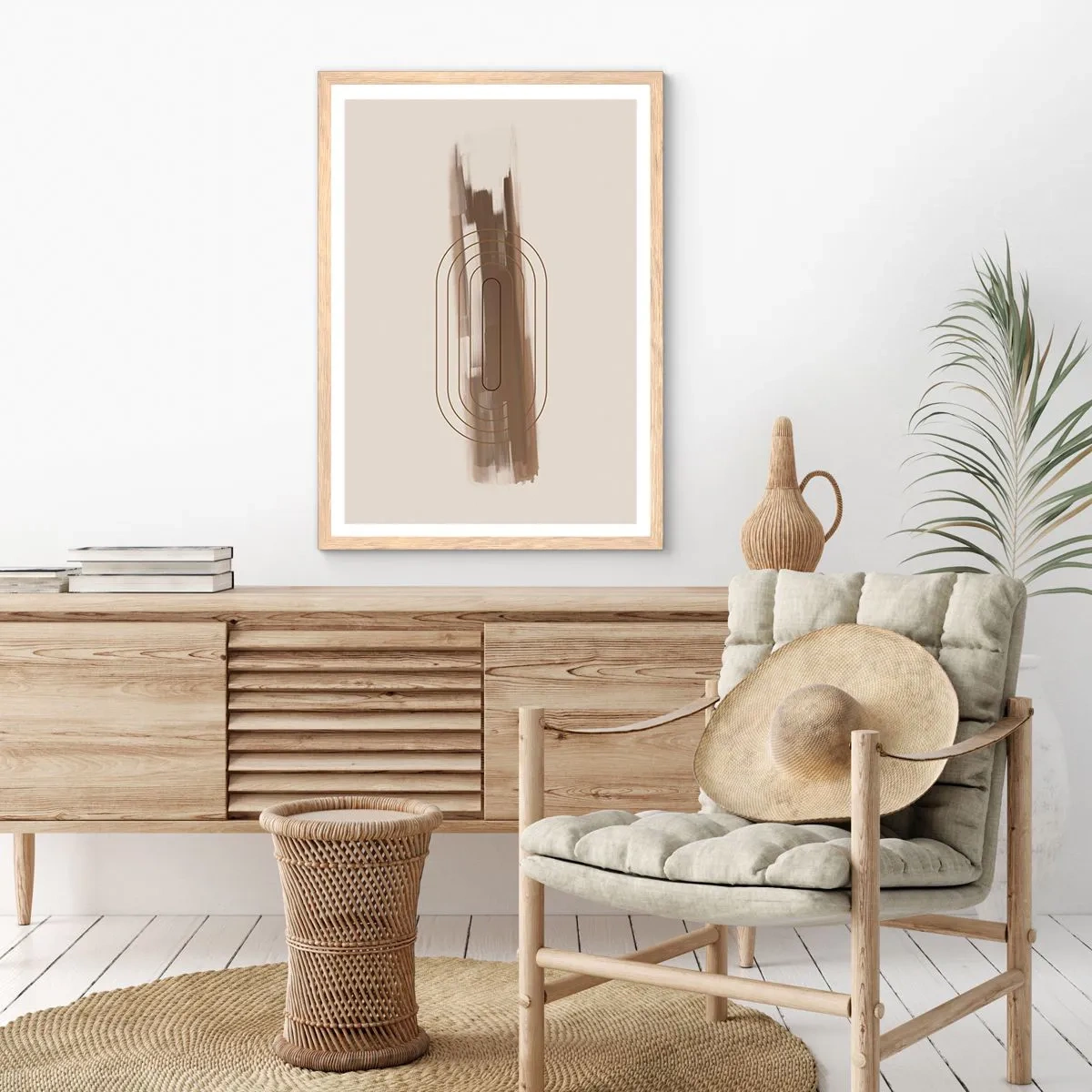 Poster in einem Rahmen aus heller Eiche - Ein Hauch von Grau - 70x100 cm