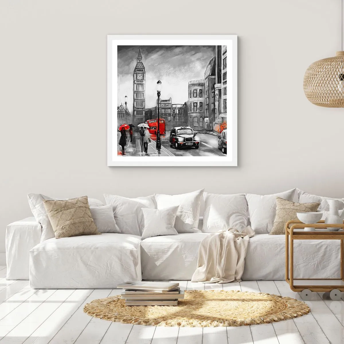 Poster in einem weißen Rahmen - Gar keine graue Stadt - 40x40 cm