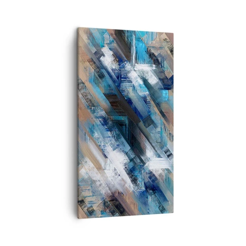 Bild auf Leinwand - Leinwandbild - Auf einer blauen Diagonale - 45x80 cm