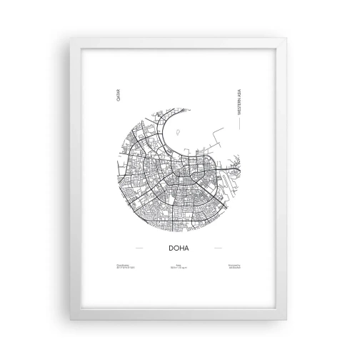 Poster in einem weißen Rahmen - Anatomie von Doha - 30x40 cm