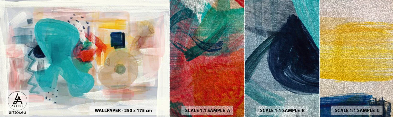 Fototapeten Muster Premium Sand - Buntes Spiel - Abstraktion, Farben, Stück - 100x30 cm