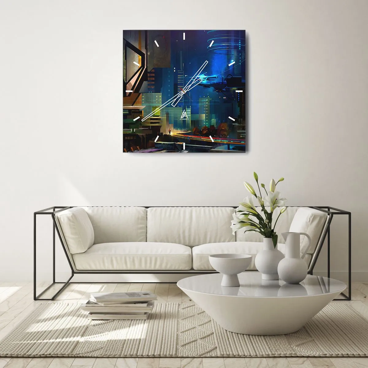 Wanduhr - Glasuhr - In naher Zukunft - 30x30 cm