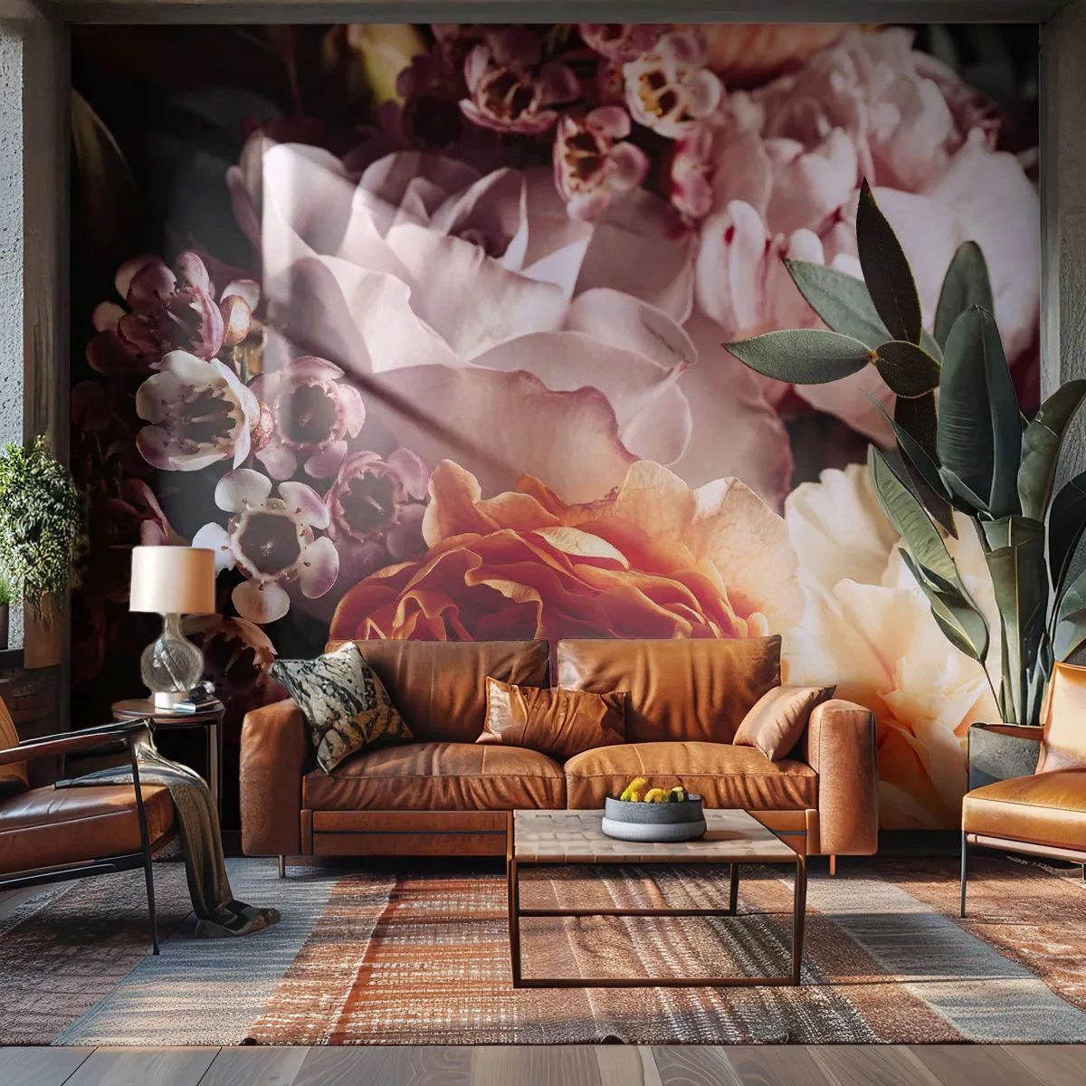 Selbstklebende Fototapete Deluxe Sticker - Eingehüllt in Schönheit - Blumen, Blumenstrauß, Rose - 450x315 cm