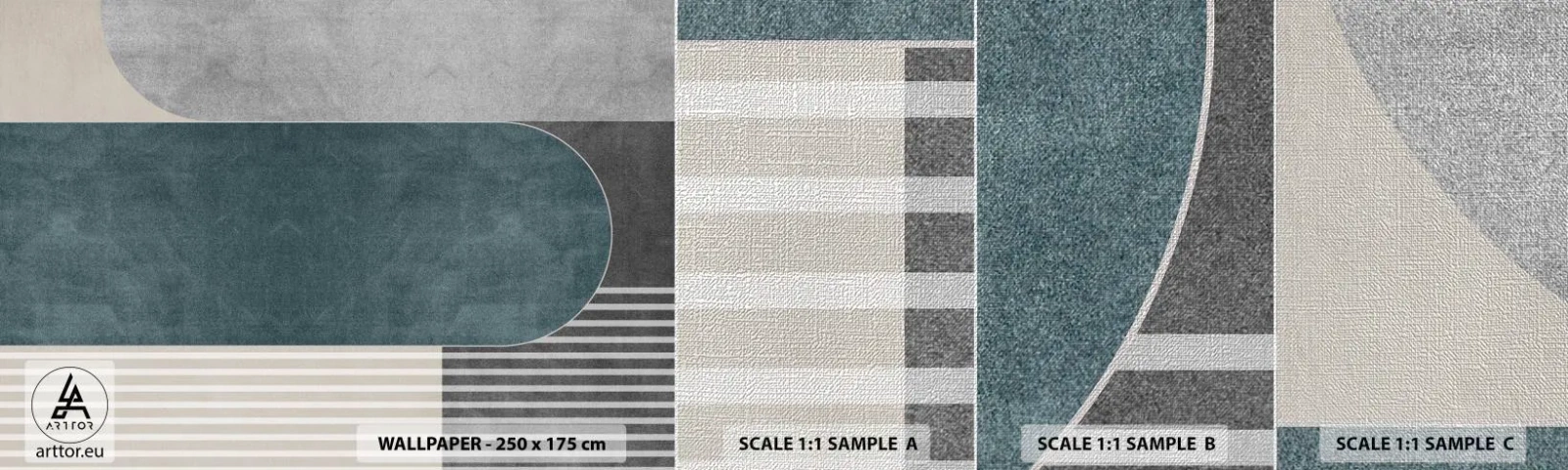 Fototapeten Muster Premium Canvas - Komposition auf der Ebene - Minimalismus, Formen, Pastell - 100x30 cm
