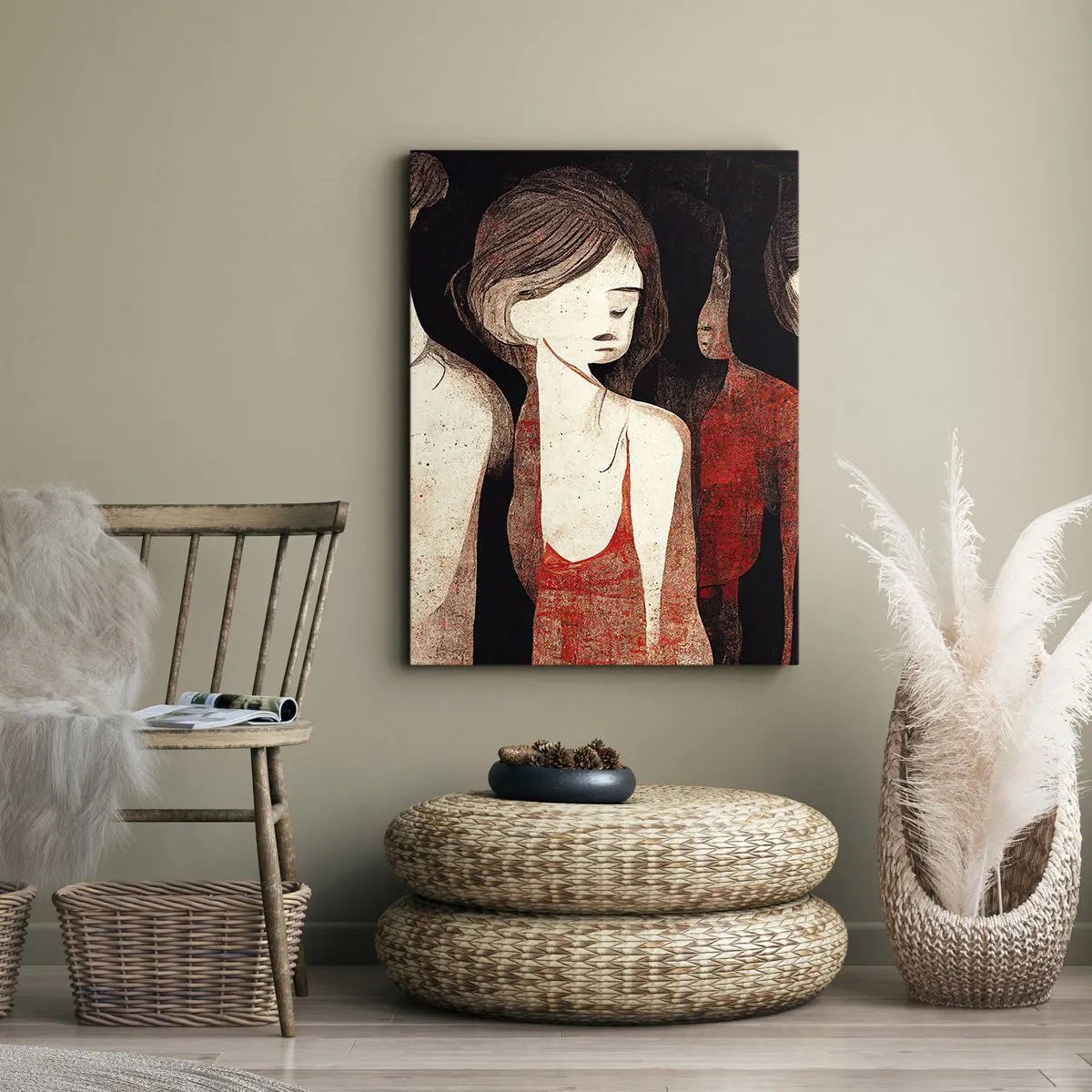 Bild auf Leinwand - Leinwandbild - Madonnen der Dunkelheit - 55x100 cm