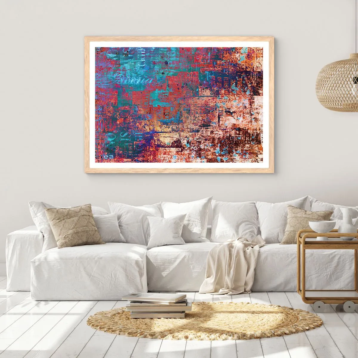 Poster in einem Rahmen aus heller Eiche - Erinnerung und Vergessen - 91x61 cm