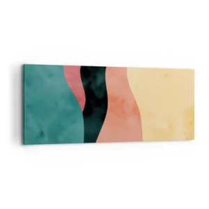 Bild auf Leinwand - Leinwandbild - Abstrakte Wellen in Pastellfarben - 120x50cm - Konforme Nichtkonformität - Moderne Wanddekoration für Wohnzimmer und Schlafzimmer ARTTOR