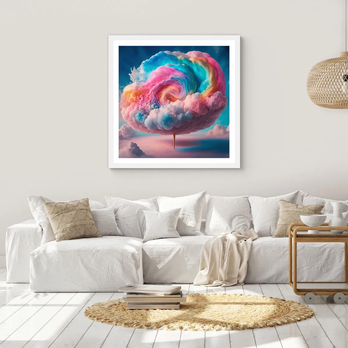 Poster in einem weißen Rahmen - Traum von einem Vergnügungspark - 40x40 cm