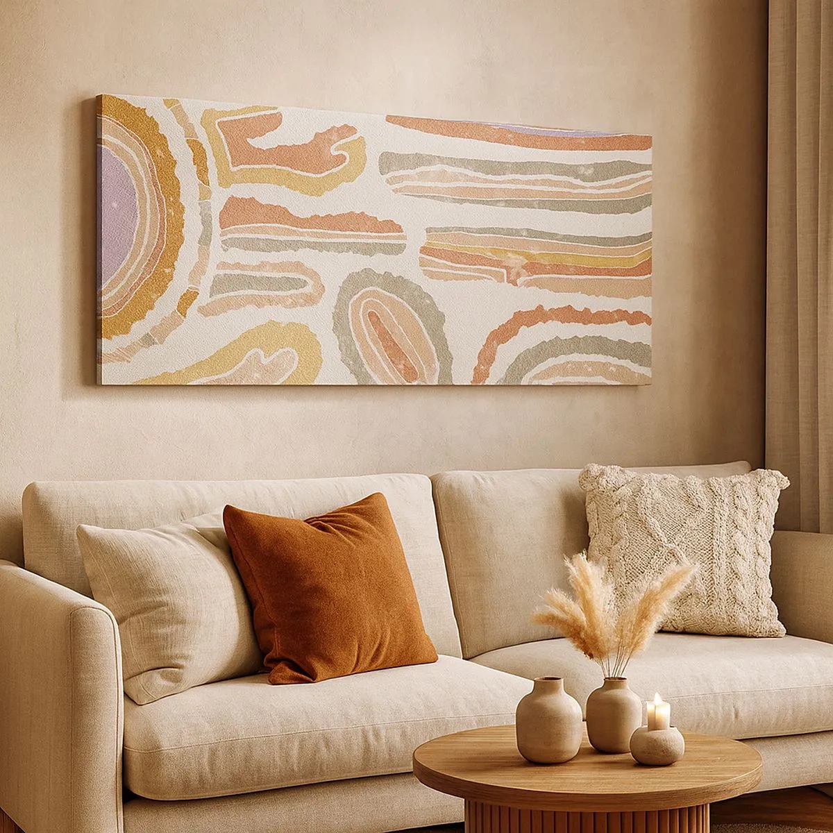 Bild auf Leinwand - Leinwandbild - Bunte Querschnitte - 100x40 cm