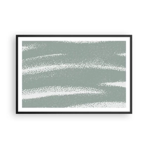 Poster in einem schwarzem Rahmen - Abstraktion im Winterklima - 91x61 cm
