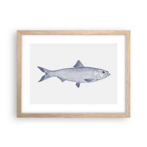 Poster in einem Rahmen aus heller Eiche - Grüße aus den nördlichen Meeren - 40x30 cm