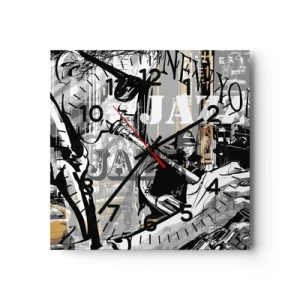 Wanduhr - Glasuhr - Im Rhythmus von New York - 30x30 cm