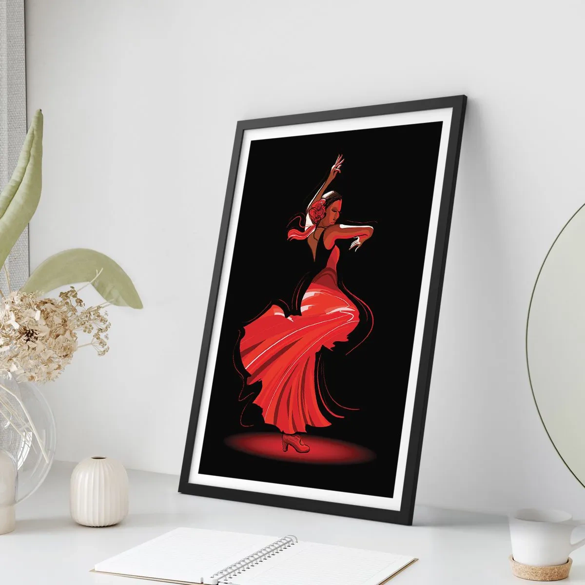 Poster in einem schwarzem Rahmen - Der feurige Geist des Flamenco - 30x40 cm