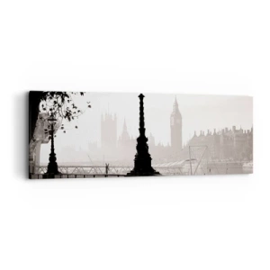 Bild auf Leinwand - Leinwandbild - Londoner Morgen - 90x30 cm