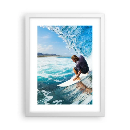Poster in einem weißen Rahmen - Tanzen mit den Wellen - 30x40 cm