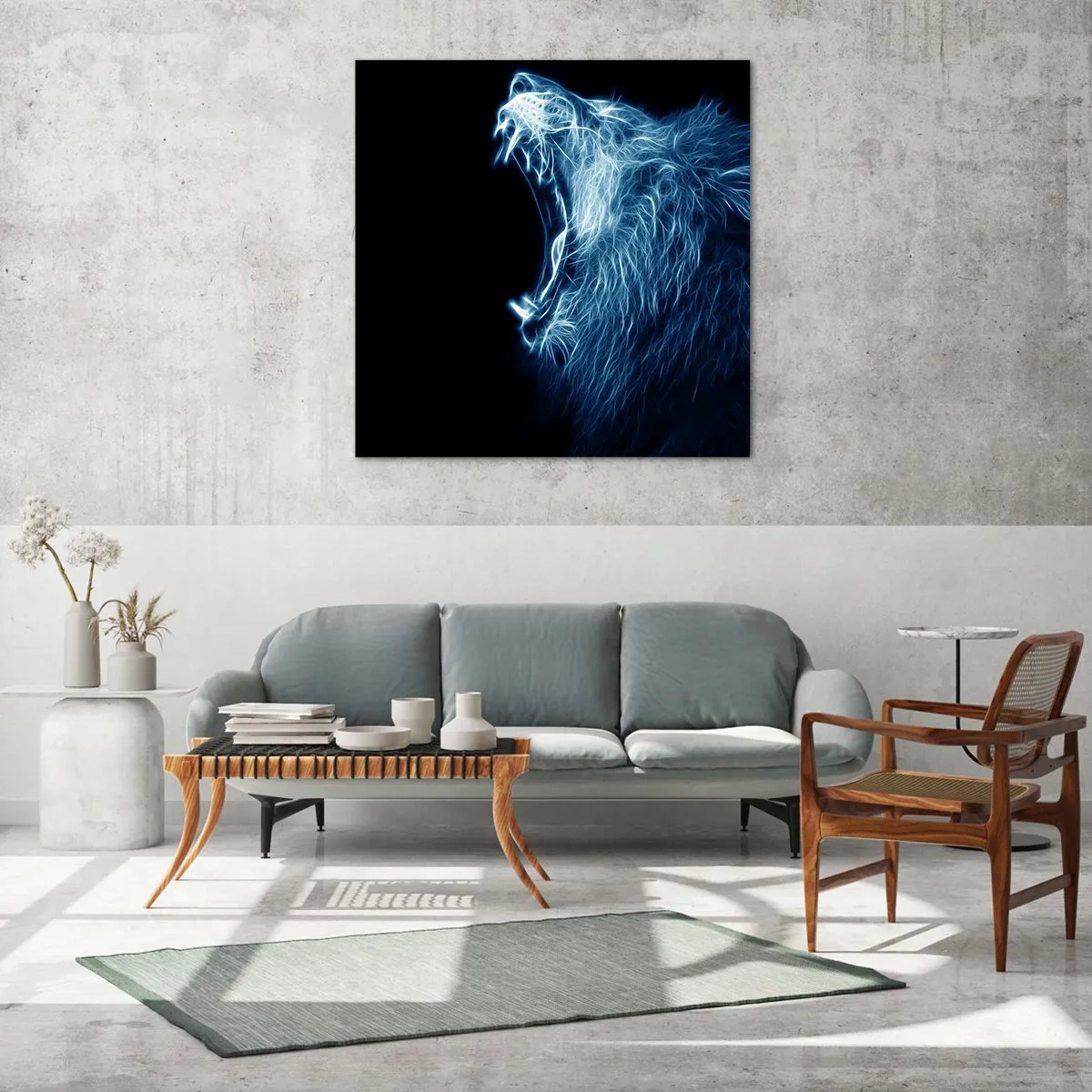 Glasbild - Bild auf glas - Der feurige Zorn des Königs - 70x70 cm