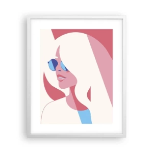 Poster in einem weißen Rahmen - Es war eine Blondine... - 40x50 cm