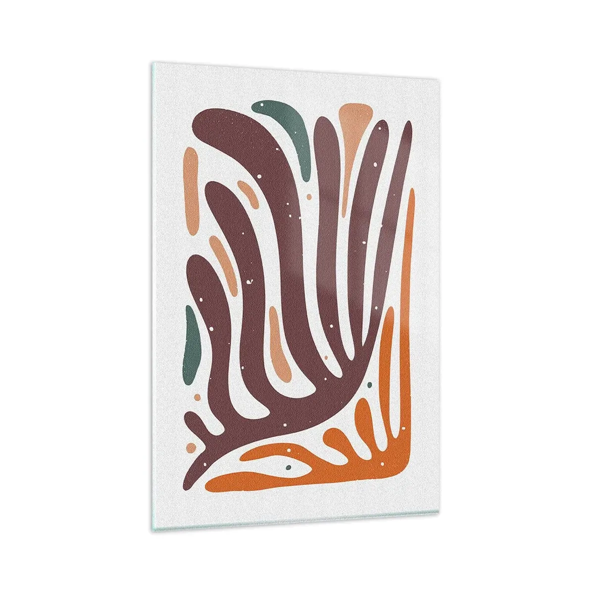 Glasbild - Bild auf glas - Organisches Muster mit strahlenden Linien in warmen Farbtönen - 80x120cm - Strahlende organische Komposition - Moderne Wanddekoration für Wohnzimmer und Schlafzimmer ARTTOR