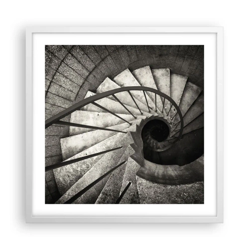 Poster in einem weißen Rahmen - Treppe hoch, Treppe runter - 50x50 cm