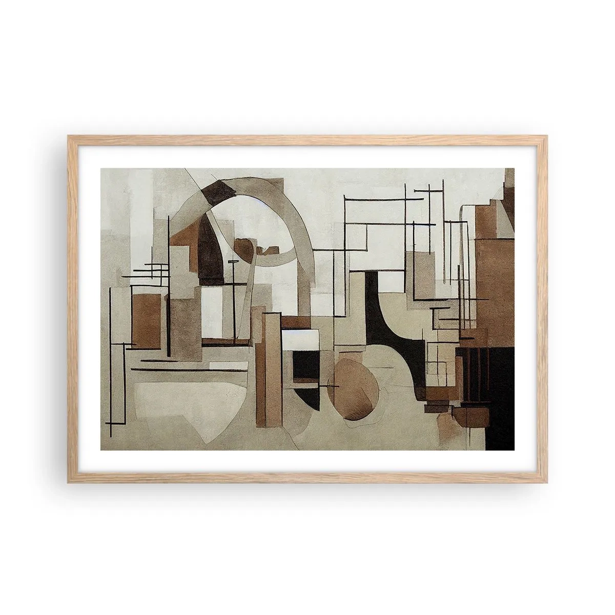 Poster in einem Rahmen aus heller Eiche - Stadtbild 2.0 - 70x50 cm