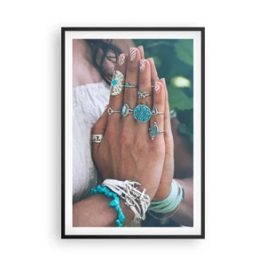 Poster in einem schwarzem Rahmen - Willkommen im Zentrum des Seins - 61x91 cm