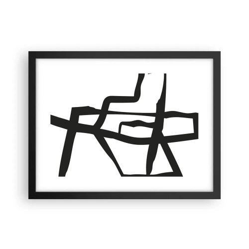 Poster in einem schwarzem Rahmen - Schwarz-Weiß-Design - 40x30 cm