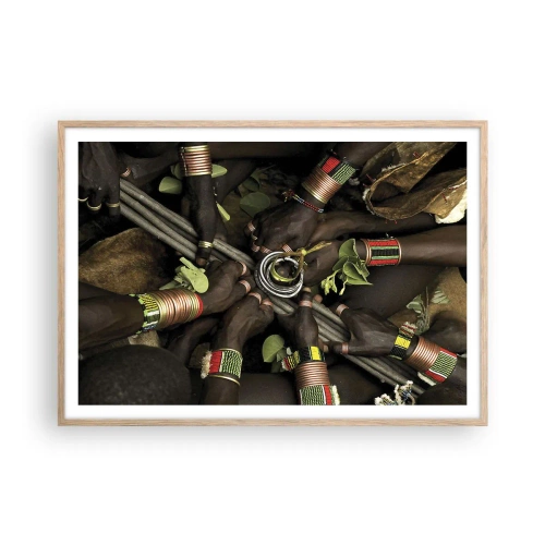 Poster in einem Rahmen aus heller Eiche - Wir sind zusammen - 100x70 cm