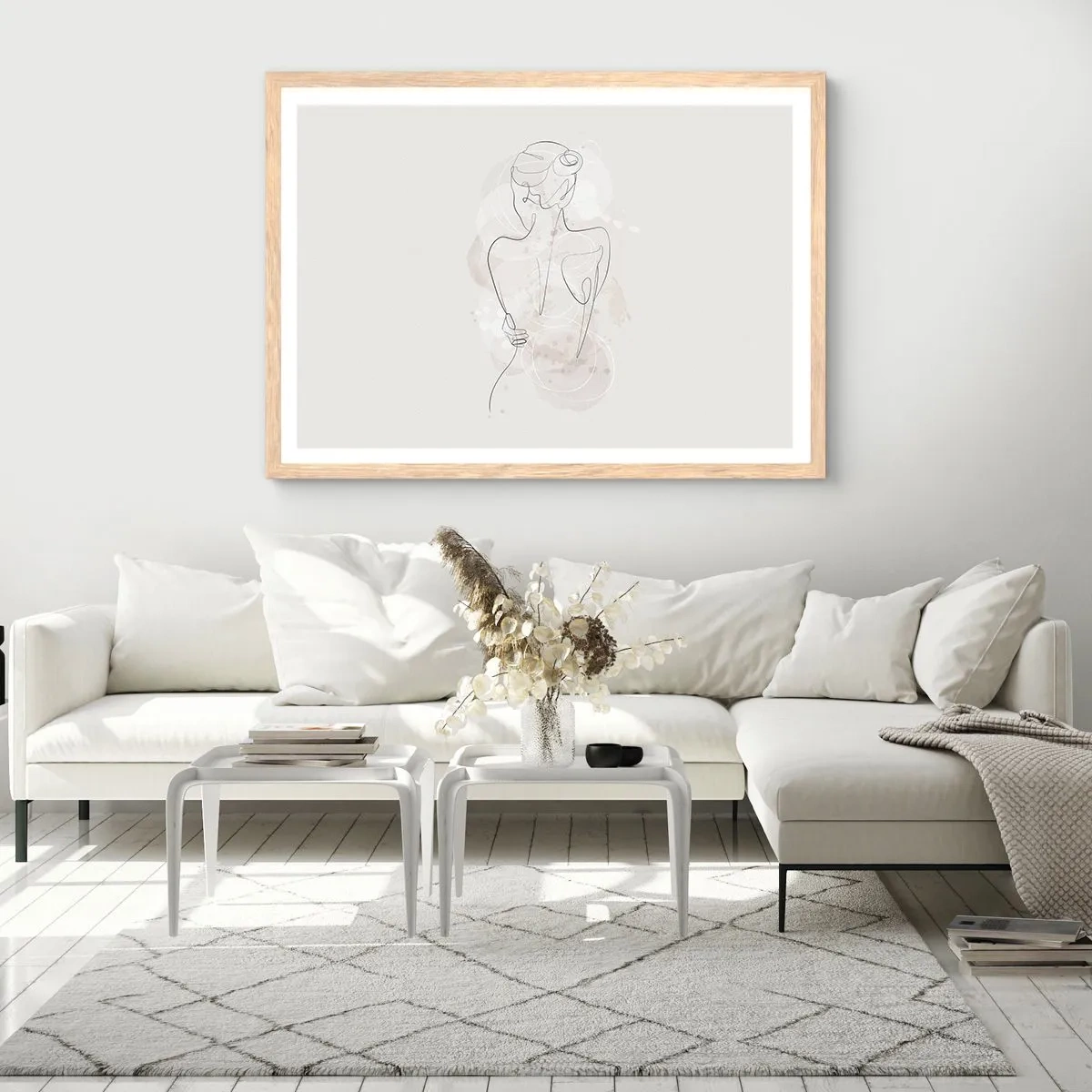 Poster in einem Rahmen aus heller Eiche - Wie ein sensibles Instrument - 91x61 cm