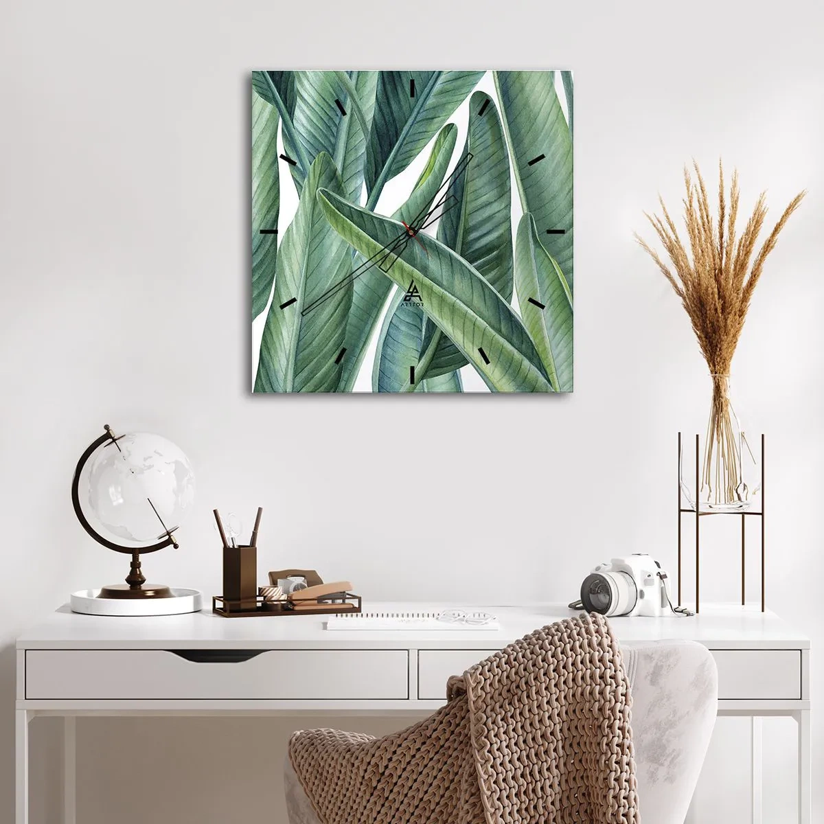 Wanduhr - Glasuhr - An und für sich Grün - 40x40 cm