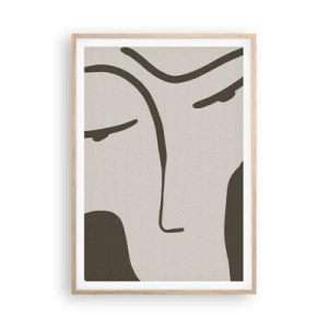 Poster in einem Rahmen aus heller Eiche - Wie ein Modigliani-Gemälde - 70x100 cm
