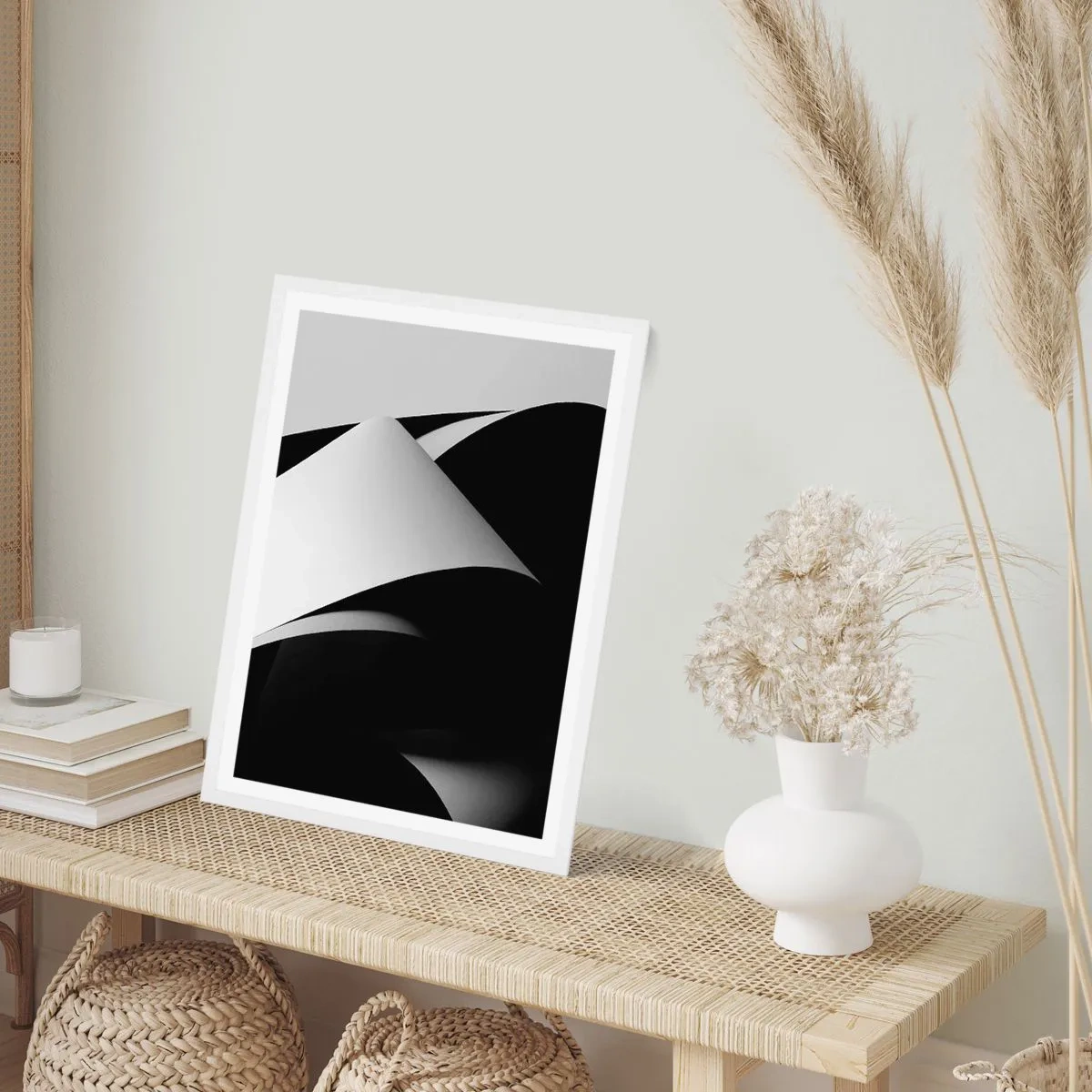 Poster in einem weißen Rahmen - Lichtflächen aus der Schattentiefe - 61x91 cm