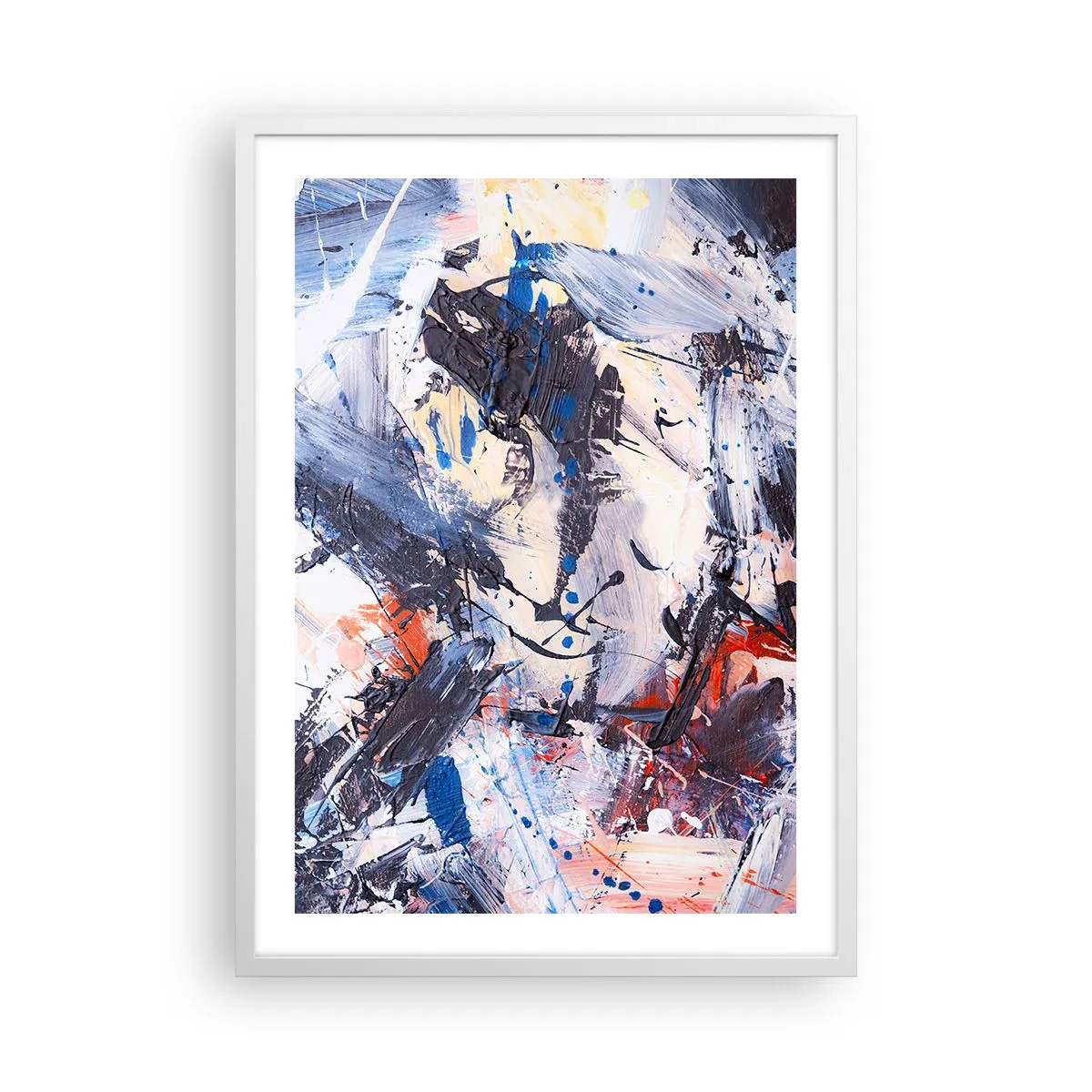 Poster in einem weißen Rahmen - Verrückter Tanz der Abstraktion - 50x70 cm