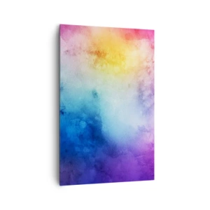 Bild auf Leinwand - Leinwandbild - Eine abstrakte Komposition in Pastelltönen von Rosa und Blau. - 80x120cm - Fast auf Wolke sieben - Moderne Wanddekoration für Wohnzimmer und Schlafzimmer ARTTOR