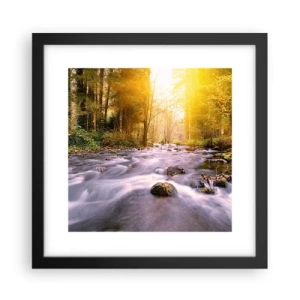 Poster in einem schwarzem Rahmen - Malachit im Silber- und Goldrahmen - 30x30 cm