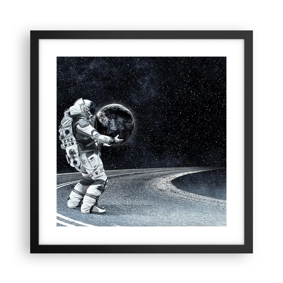 Poster in einem schwarzem Rahmen - Auf der Milchstraße - 40x40 cm