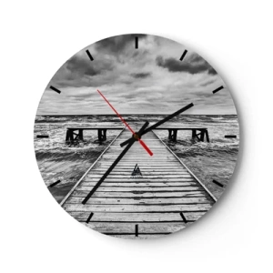 Wanduhr - Glasuhr - Ich warte darauf, dass der Wind wegjagt... - 40x40 cm