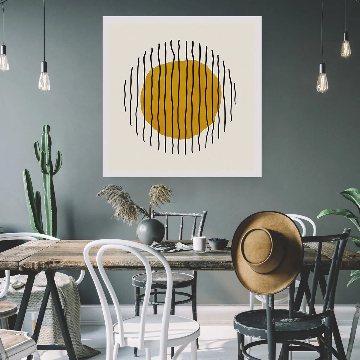 Poster - Abstraktion, die vor Hitze zittert - 60x60 cm