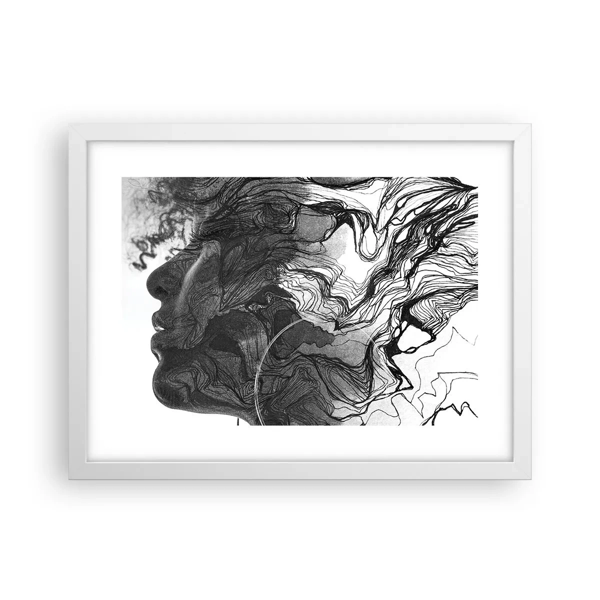 Poster in einem weißen Rahmen - Verstrickt in Träume - 40x30 cm