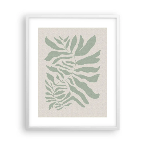 Poster in einem weißen Rahmen - Smaragdzweig - 40x50 cm