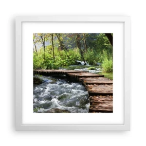 Poster in einem weißen Rahmen - Über der schaumigen Kaskade - 30x30 cm