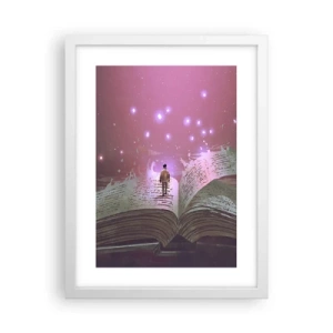 Poster in einem weißen Rahmen - Einladung in eine andere Welt - lesen Sie! - 30x40 cm